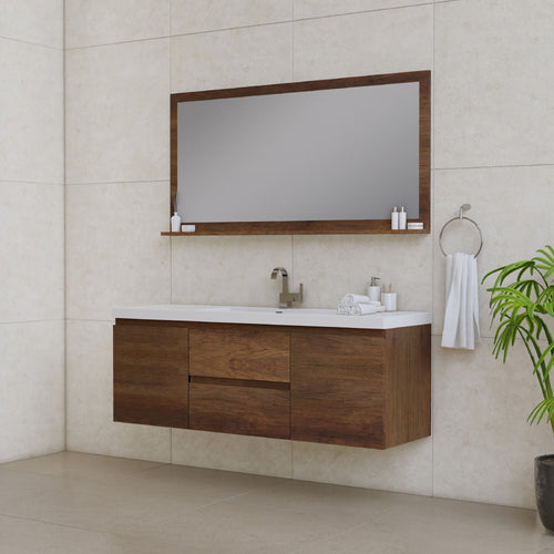 Paterno 60 inch Single Modern Wall Mounted Bathroom Vanity