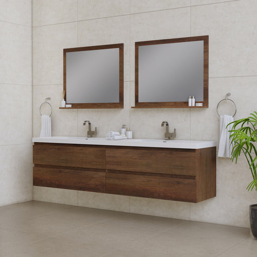 Paterno 84 inch Modern Wall Mounted Bathroom Vanity
