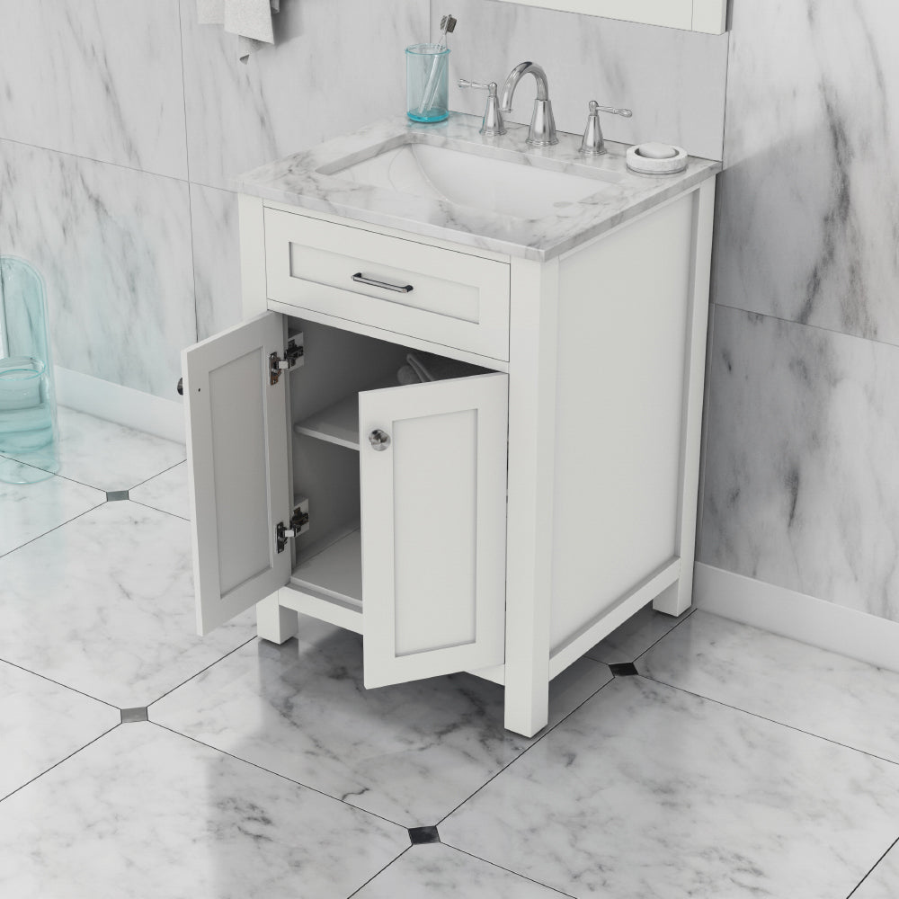 Albany 24″ Glass Bathroom Vanity Clear - Wholesale Vanities