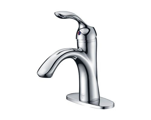 Lucena Bath Single Handle Bathroom Faucet, Polished Chrome