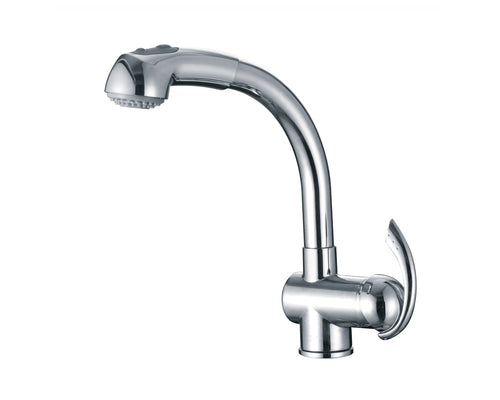 Lucena Bath Single Handle Pull-Out Kitchen Faucet, Polished Chrome