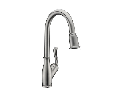 Lucena Bath Single Handle Pull-Down Kitchen Faucet, Brushed Nickel