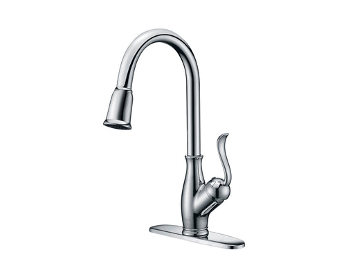 Lucena Bath Single Handle Pull-Down Kitchen Faucet, Polished Chrome