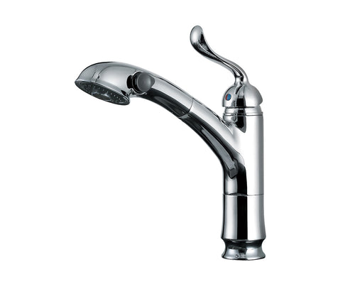 Lucena Bath Single Handle Pull-Out Kitchen Faucet, Polished Chrome