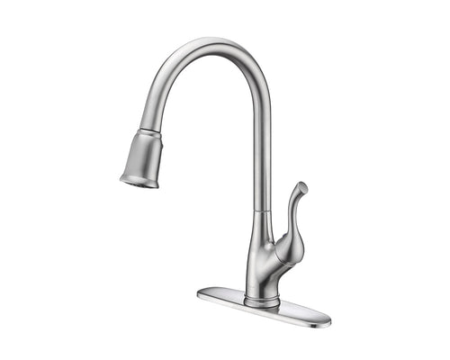 Lucena Bath Single Handle Pull-Down Kitchen Faucet, Brushed Nickel