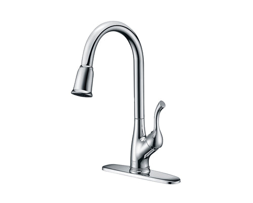 Lucena Bath Single Handle Pull-Down Kitchen Faucet, Polished Chrome