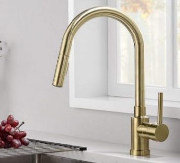 Lucena Bath Pull-down Kitchen Faucet, Satin Gold