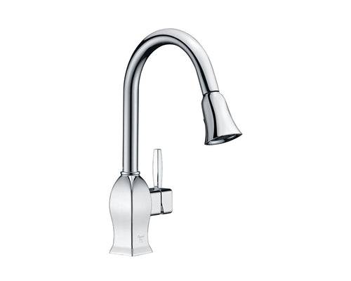 Lucena Bath Single Handle Pull-Down Kitchen Faucet, Polished Chrome