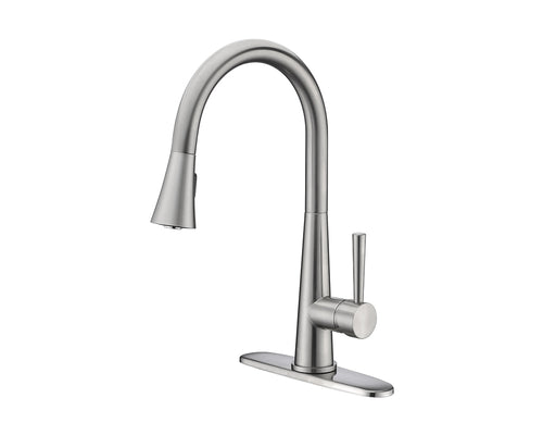 Lucena Bath Single Handle Pull-Down Kitchen Faucet, Brushed Nickel