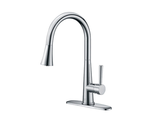 Lucena Bath Single Handle Pull-Down Kitchen Faucet, Polished Chrome