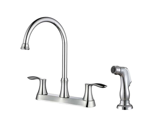 Lucena Bath Two Handle Kitchen Faucet W/Side Spray, Polished Chrome